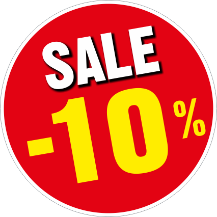 Raamsticker Sale kortingsbal -10%