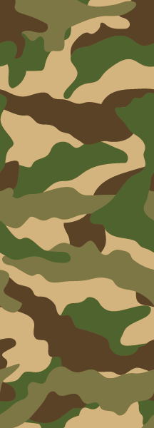 Behang banner Camouflage patroon grof in groen-beige-bruin