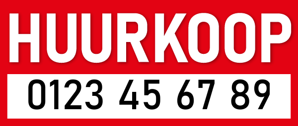 Sticker Huurkoop met telefoonnummer