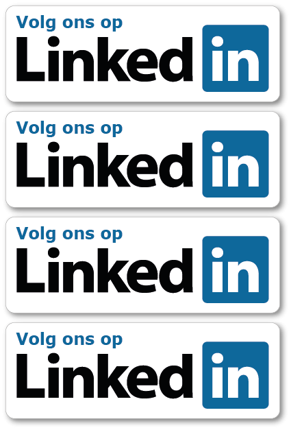 Sticker set met 4 volg ons op LinkedIn stickers