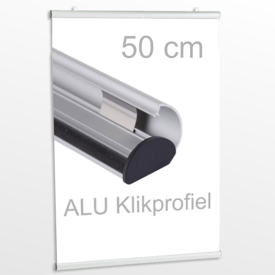 Accessoires Set van 2 aluminium klikprofielen van 50 cm inclusief oogjes