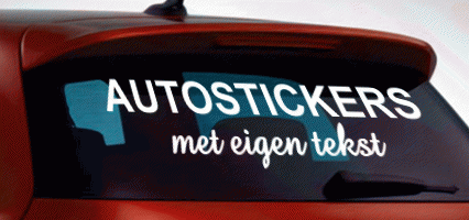 fascisme Nat Kerkbank Eigen tekst stickers of Domein-stickers - Autosticker-met-eigen-tekst- ontwerpen | Stickers JL-Design ET001